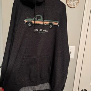 Simms Charcoal Hoodie with Classic Truck Design